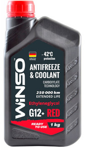 Фото ANTIFREEZE WINSO RED G12+ (червоний) Антифриз готовий до використання 1kg WINSO 880920